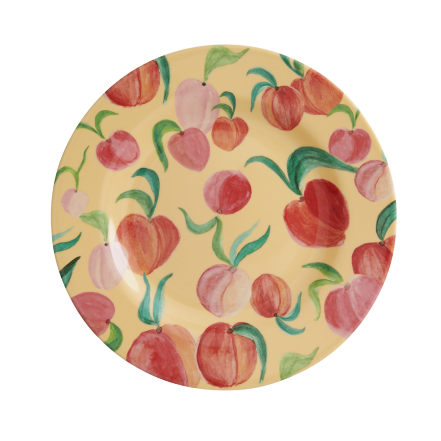Peach Print Melamine Side Plate or Lunch Plate By Rice DK